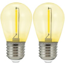 CONJUNTO 2x Lâmpada LED PARTY E27/0,3W/36V amarelo