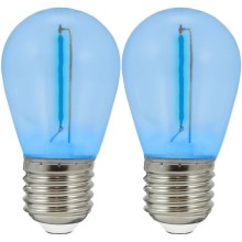 CONJUNTO 2x Lâmpada LED PARTY E27/0,3W/36V azul