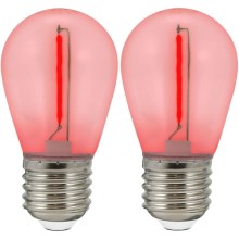 CONJUNTO 2x Lâmpada LED PARTY E27/0,3W/36V vermelho