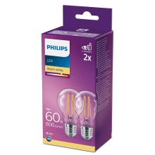 CONJUNTO 2x Lâmpada LED Philips A60 E27/7W/230V 2700K