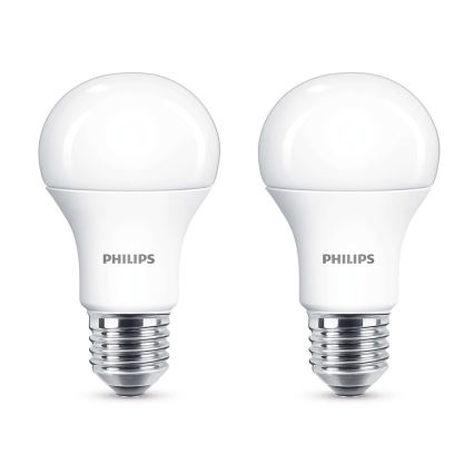CONJUNTO 2x Lâmpada LED Philips E27/11W/230V 2700K
