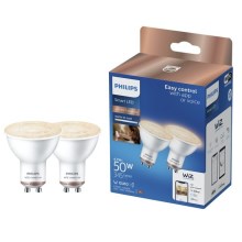 CONJUNTO 2x Lâmpada LED Philips SMART PAR16 GU10/4,7W/230V 2700-6500K Wi-Fi CRI 90
