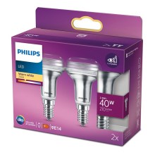 CONJUNTO 2x Lâmpada LED refletora Philips E14/2,8W/230V 2700K