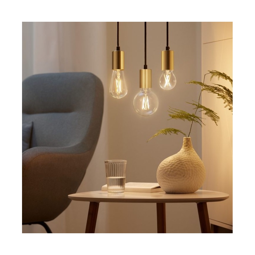 CONJUNTO 2x Lâmpada LED regulável VINTAGE FILAMENT A60 E27/6,7W/230V 2700-6500K CRI 90 Wi-Fi - WiZ