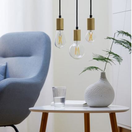 CONJUNTO 2x Lâmpada LED regulável VINTAGE FILAMENT A60 E27/6,7W/230V 2700-6500K CRI 90 Wi-Fi - WiZ