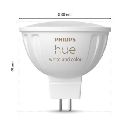 CONJUNTO 2x Lâmpada LED RGBW com regulação Philips Hue White And Color Ambiance GU5,3/MR16/6,3W/12V 2000-6500K