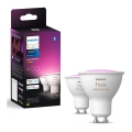 CONJUNTO 2x Lâmpada LED RGBW Regulável Philips Hue White And Color Ambiance GU10/4,2W/230V 2000-6500K