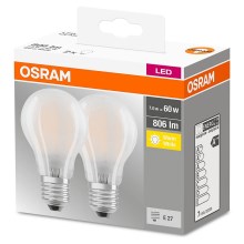 CONJUNTO 2x Lâmpada LED VINTAGE A60 E27/6,5W/230V 2700K - Osram
