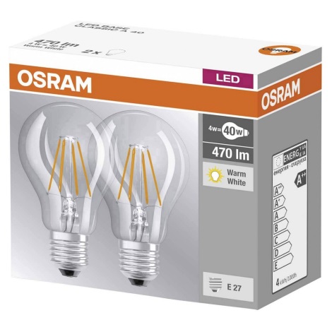 CONJUNTO 2x Lâmpada LED VINTAGE E27/4W/230V 2700K - Osram