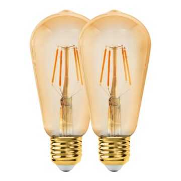 CONJUNTO 2x Lâmpada LED VINTAGE ST64 E27/6W/230V 2200K - Eglo 11783