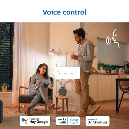CONJUNTO 2x Lâmpadas LED com regulação Philips A60 E27/8W/230V Wi-Fi
