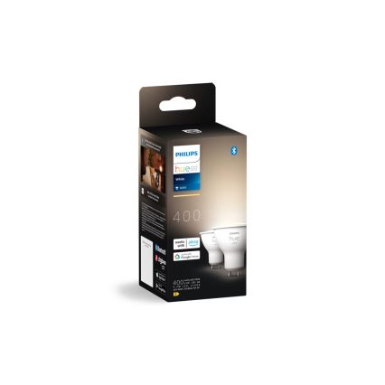 CONJUNTO 2x Lâmpadas LED com regulação Philips Hue WHITE GU10/4,2W/230V 2700K