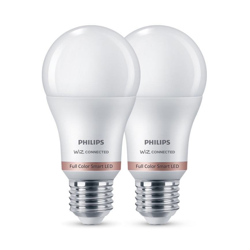 Pack de 2 Lâmpadas LED RGB Reguláveis Philips SMART A60 E27/12,5W/230V 2200-6500K