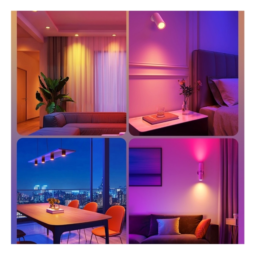 CONJUNTO 2x Lâmpadas LED RGBWW com regulação E14/5W/230V 2700-6500K Wi-Fi - Govee