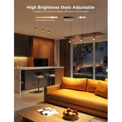 Conjunto de 2 lâmpadas LED RGBWW dimerizáveis MATTER GU10/4,8W/230V 2700-6500K Wi-Fi - Govee