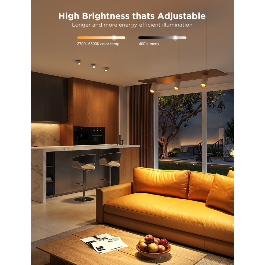 Conjunto de 2 lâmpadas LED RGBWW dimerizáveis MATTER GU10/4,8W/230V 2700-6500K Wi-Fi - Govee