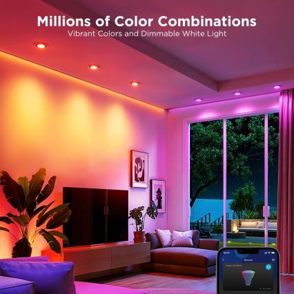 Conjunto de 2 lâmpadas LED RGBWW dimerizáveis MATTER GU10/4,8W/230V 2700-6500K Wi-Fi - Govee