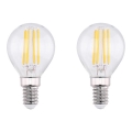CONJUNTO 2x Lâmpadas LED VINTAGE E14/4W/230V 2700K - Globo 10589-2K