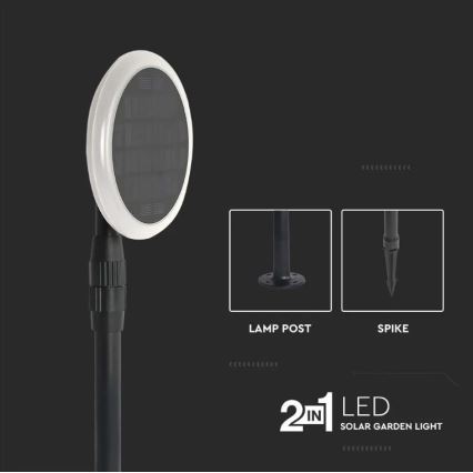 CONJUNTO 2x Lâmpada solar LED ajustável GARDEN LED/3W/5V 42-80 cm 4000K IP65 1000 mAh