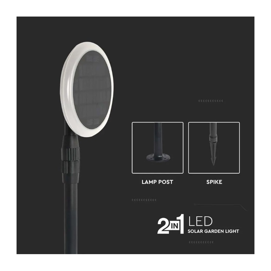 CONJUNTO 2x Lâmpada solar LED ajustável GARDEN LED/3W/5V 42-80 cm 4000K IP65 1000 mAh