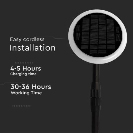 CONJUNTO 2x Lâmpada solar LED ajustável GARDEN LED/3W/5V 42-80 cm 4000K IP65 1000 mAh