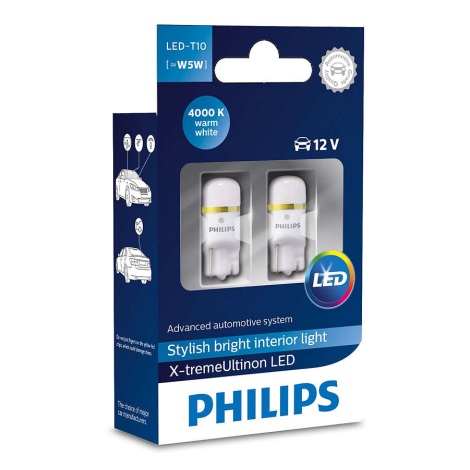 CONJUNTO 2x LED Lâmpada de carro Philips X-TREMEULTION 127994000KX2 T10 W2,1x9,5d/0,8W/12V