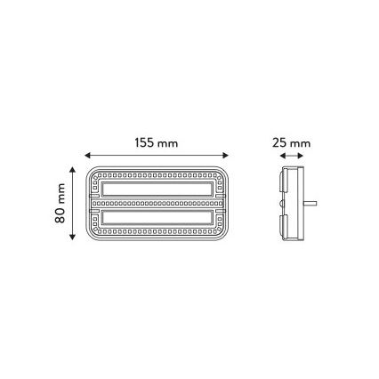 CONJUNTO 2x Luzes LED  de reboque 12m cabo LED/12-24V IP65