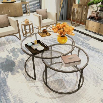 CONJUNTO 2x Mesa de centro BELARUS preta