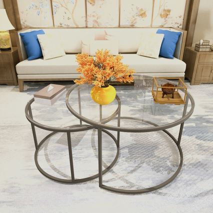 CONJUNTO 2x Mesa de centro BELARUS preta