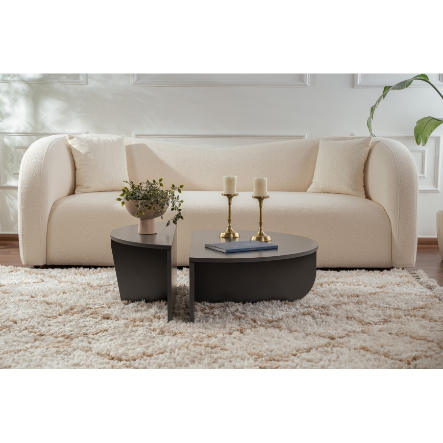 CONJUNTO 2x Mesa de centro ORION antracite