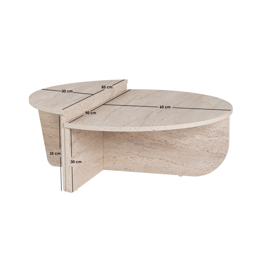 CONJUNTO 2x Mesa de centro ORION bege