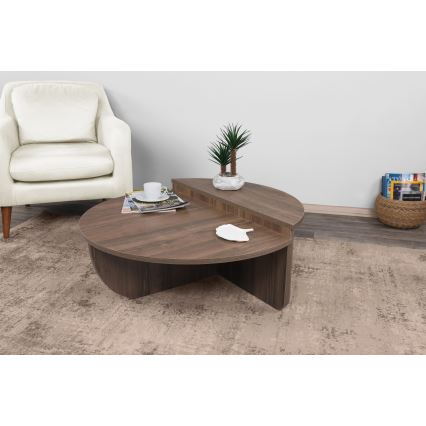 CONJUNTO 2x Mesa de centro PODIUM castanho
