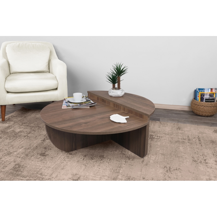 CONJUNTO 2x Mesa de centro PODIUM castanho