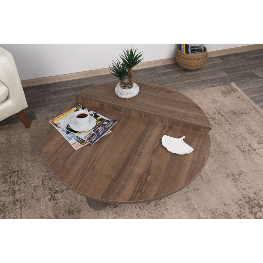 CONJUNTO 2x Mesa de centro PODIUM castanho