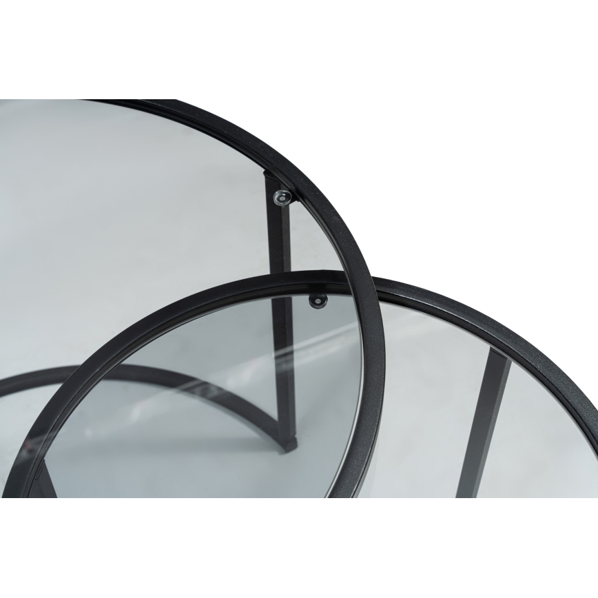 CONJUNTO 2x Mesa de centro TOKYO diâmetro 42/60 cm preto