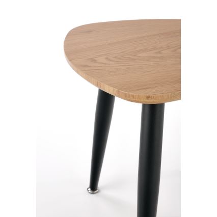 CONJUNTO 2x Mesas de cabeceira NICEA diâmetro 40/60 cm dourado carvalho/preto