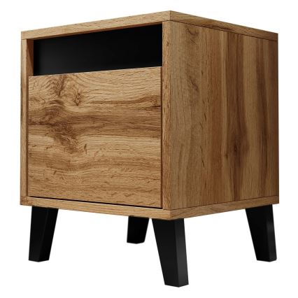 CONJUNTO 2x Mesas de cabeceira NORD 45x40 cm castanho/antracite