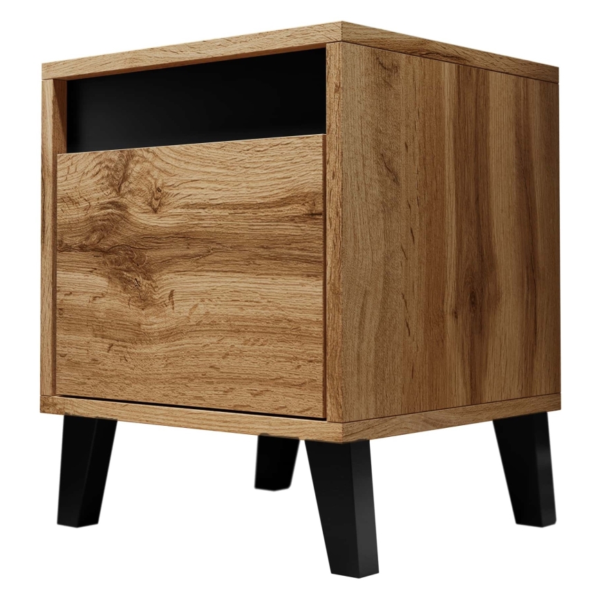 CONJUNTO 2x Mesas de cabeceira NORD 45x40 cm castanho/antracite