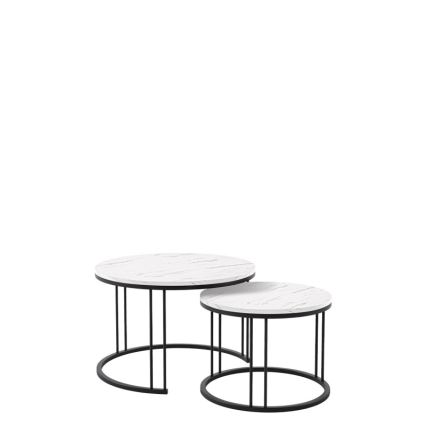 CONJUNTO 2x Mesas de centro RAGNAR preto/branco