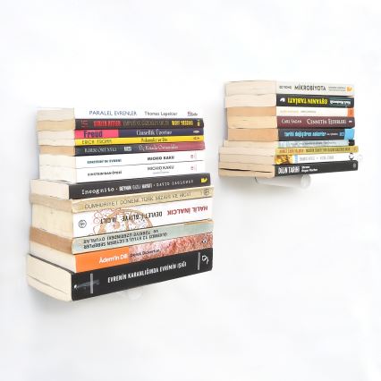 CONJUNTO 2x Prateleira de parede 15x21 cm preto/branco