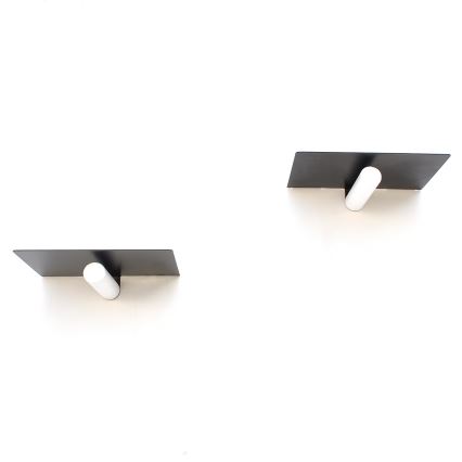 CONJUNTO 2x Prateleira de parede 15x21 cm preto/branco
