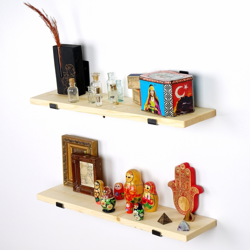 CONJUNTO 2x Prateleira de parede 16x60 cm abeto