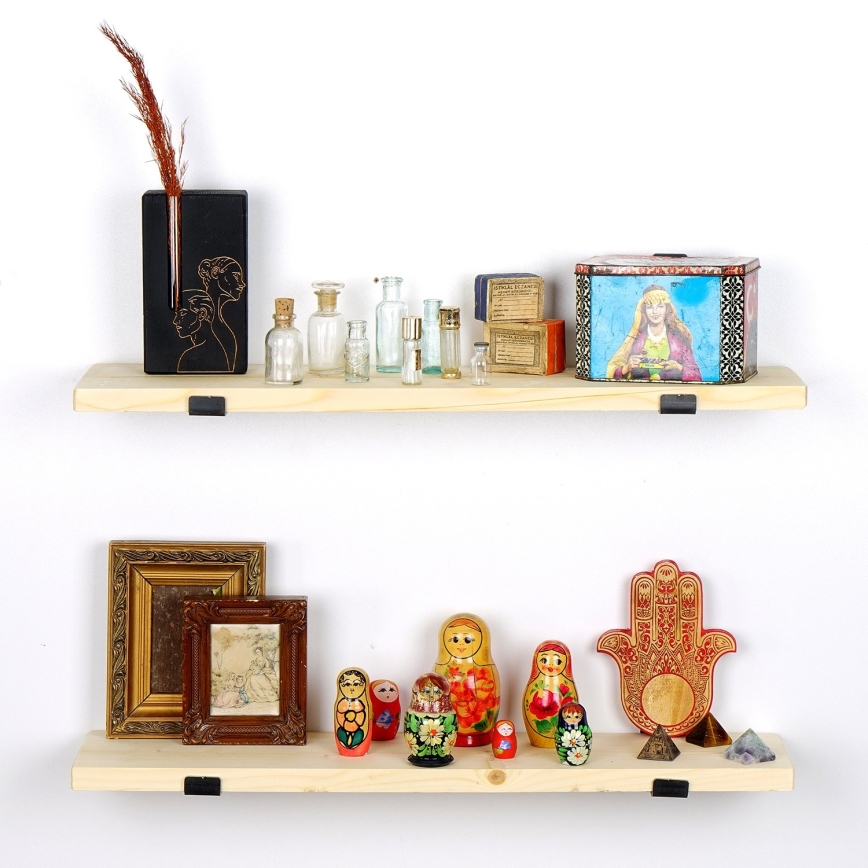 CONJUNTO 2x Prateleira de parede 16x60 cm abeto