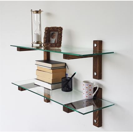 CONJUNTO 2x Prateleira de parede 25x85 cm pinho/transparente