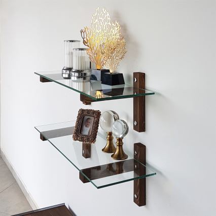 CONJUNTO 2x Prateleira de parede 25x85 cm pinho/transparente