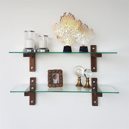 CONJUNTO 2x Prateleira de parede 25x85 cm pinho/transparente