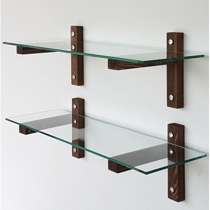 CONJUNTO 2x Prateleira de parede 25x85 cm pinho/transparente