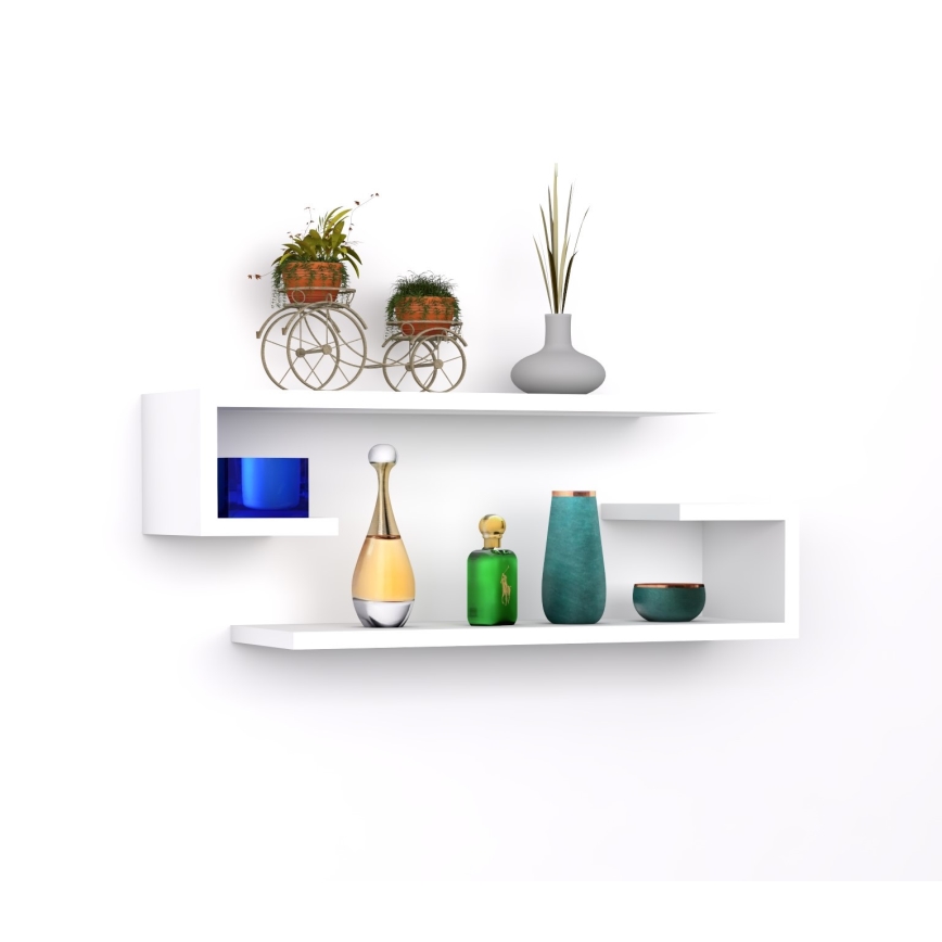 CONJUNTO 2x Prateleira de parede ELDO branca