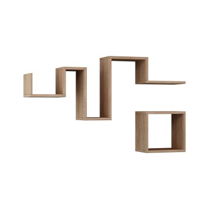 CONJUNTO 2x Prateleira de parede FOLLOW castanha