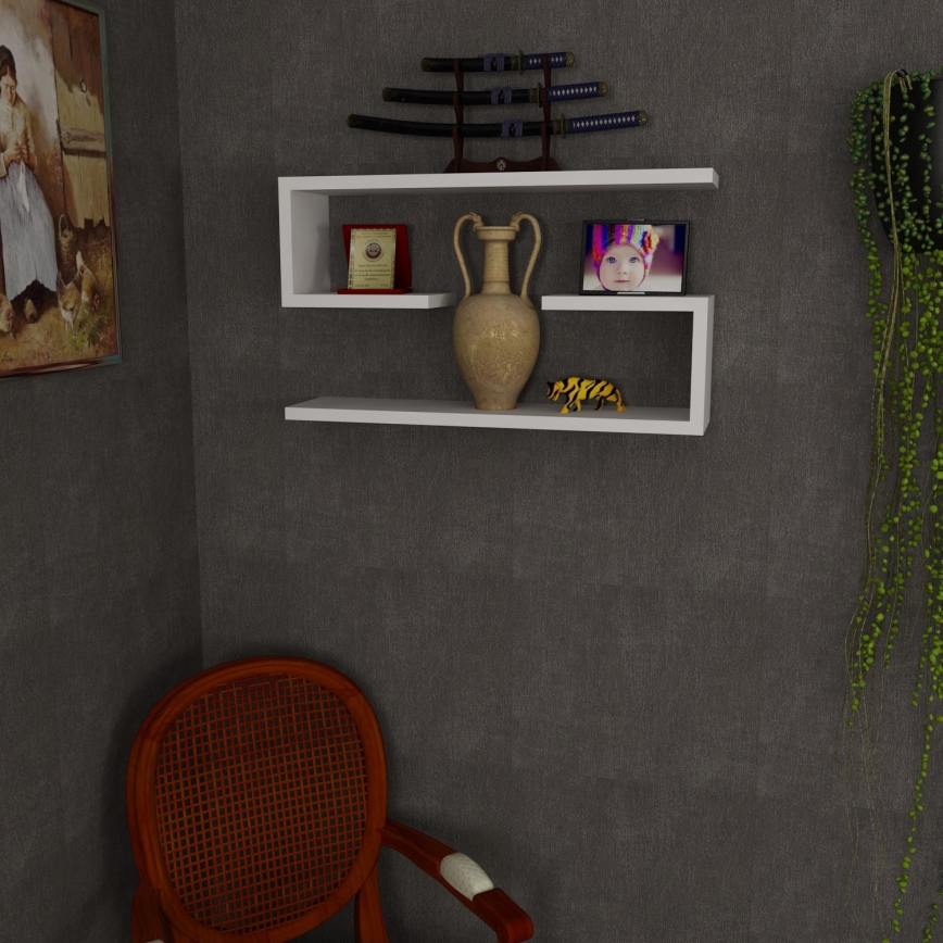 CONJUNTO 2x Prateleira de parede JENIKA branca